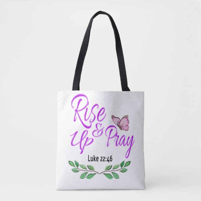 Rise Up & Pray Tote Bag (Front)