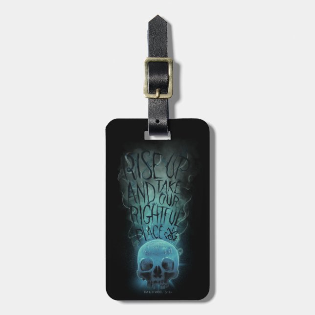 "Rise Up" Skull & Smoke Graphic Luggage Tag (Front Vertical)