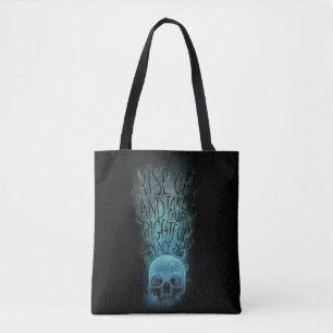 "Rise Up" Skull & Smoke Graphic Tote Bag