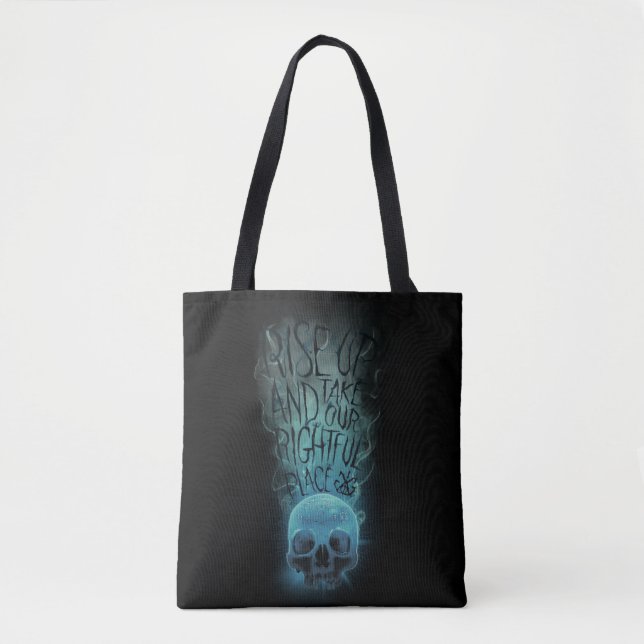 "Rise Up" Skull & Smoke Graphic Tote Bag (Front)