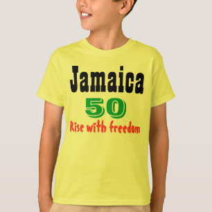 rise with freedom jamaica t-shirts