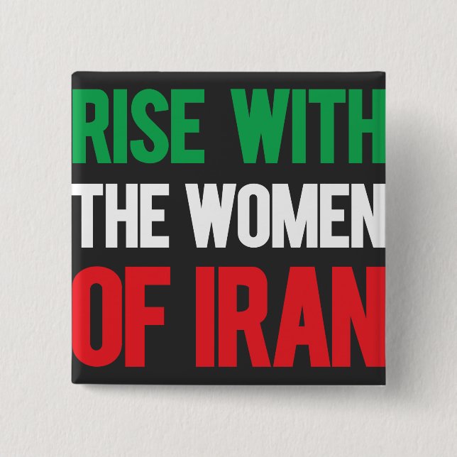 Rise with the Women of Iran 15 Cm Square Badge (Front)