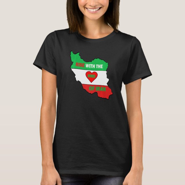 Rise with the women of Iran Freedom flag girls T-Shirt (Front)
