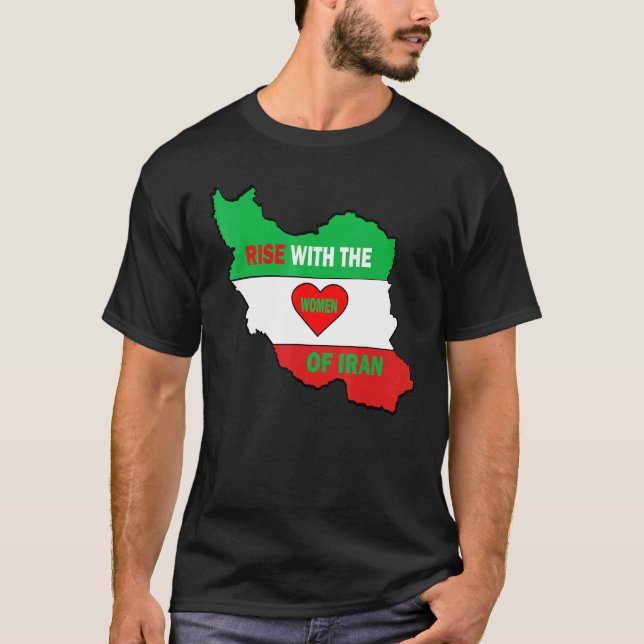 Rise with the women of Iran Freedom flag girls T-Shirt (Front)