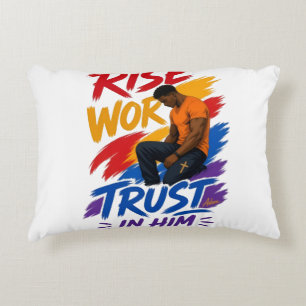 Rise Work Trust In Him Graphic Women's T-Shirt Decorative Cushion