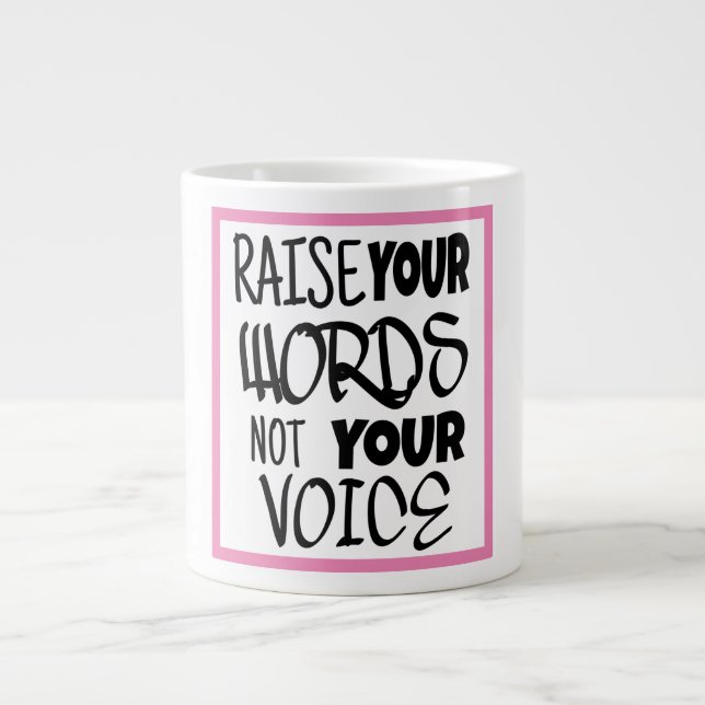 Rise your words a motivational quote Speciality Mu Large Coffee Mug (Front)