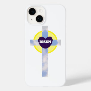 Risen Blue Sky Cross Christian Resurrection Day Ca Case-Mate iPhone 14 Case