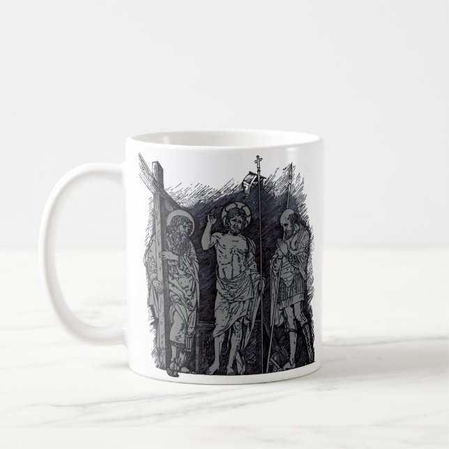 Risen Christ between Saints Andrew and Longinus Coffee Mug (Left)