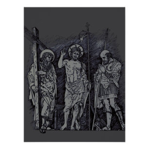 Risen Christ between Saints Andrew and Longinus Poster