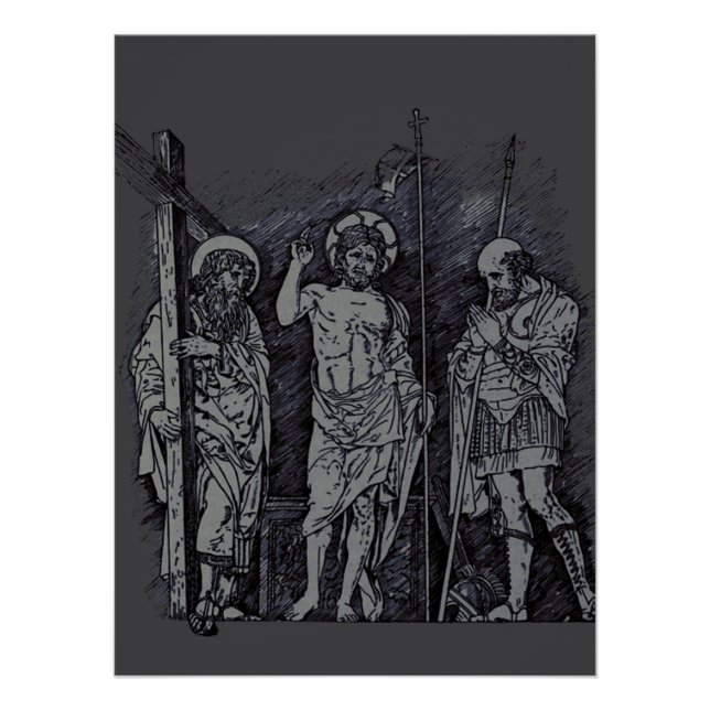 Risen Christ between Saints Andrew and Longinus Poster (Front)