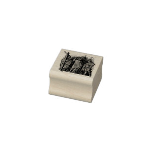 Risen Christ between Saints Andrew and Longinus Rubber Stamp