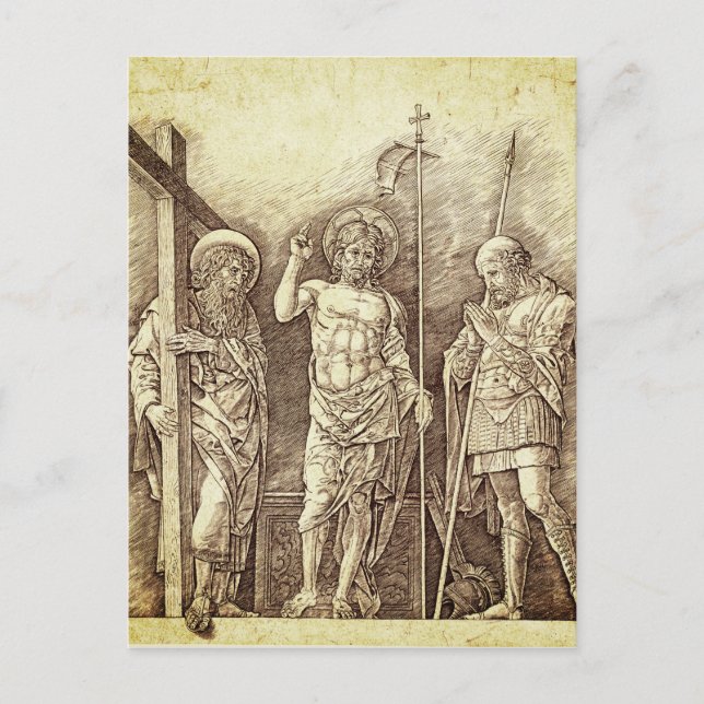 Risen Christ between St. Andrew and St. Longinus Postcard (Front)