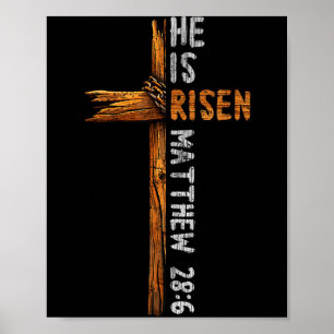Risen Cross Jesus Religious Christian Faith Easter Poster