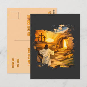 Risen Jesus Empty Tomb 3D Papercut Easter Postcard