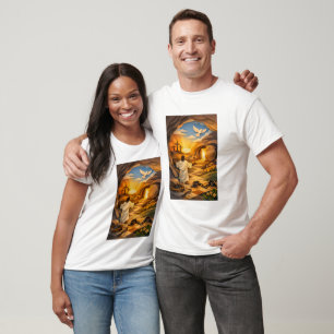 Risen Jesus Empty Tomb 3D Papercut Men's T-Shirt
