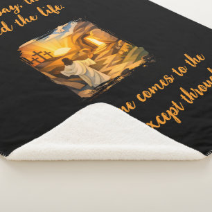 Risen Jesus Empty Tomb 3D Papercut Sherpa Blanket