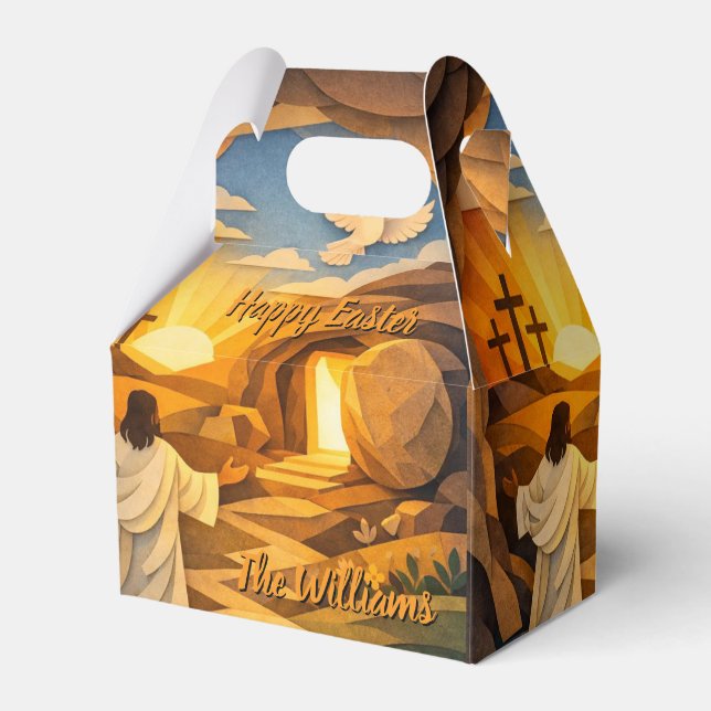 Risen Jesus Empty Tomb Easter Gift Box (Front Side)