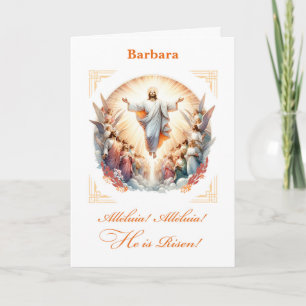 Risen Lord Radiant Resurrection Easter with Angels Card