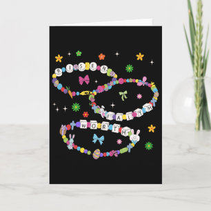 Risen Worth Faith Easter Friendship Bracelet He Is Card
