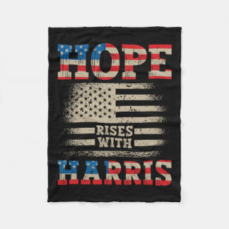 Rises With Harris Kamala Walz 2024 President Kamal Fleece Blanket