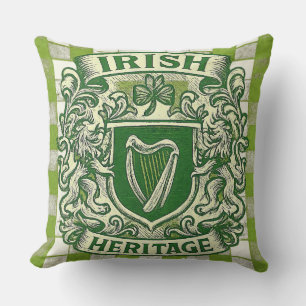 rish Heritage Crest • Vintage St. Patrick’s Day Cushion