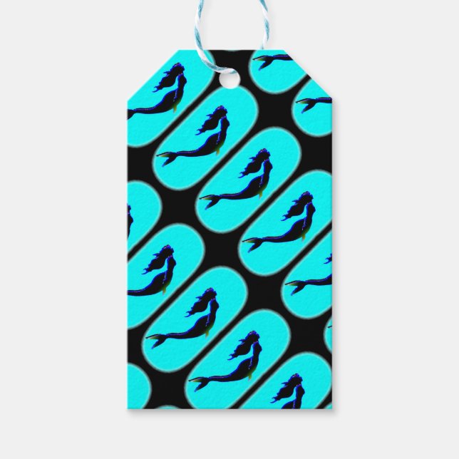 rising black mermaids gift tags (Front)