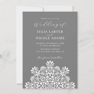 Rising Boho Indian Fusion Floral Mandala Wedding Invitation