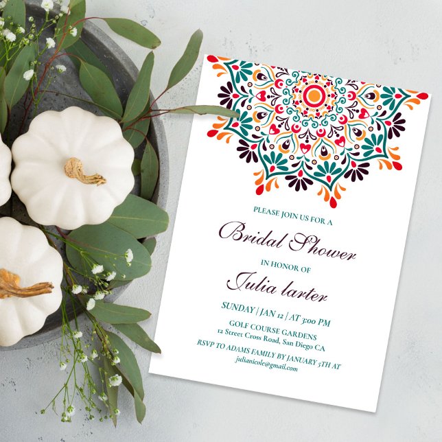 Rising Boho Indian Fusion Mandala Bridal Shower Invitation (Creator Uploaded)