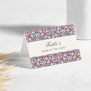 Rising Boho Indo Floral Mandala Wedding Place Card