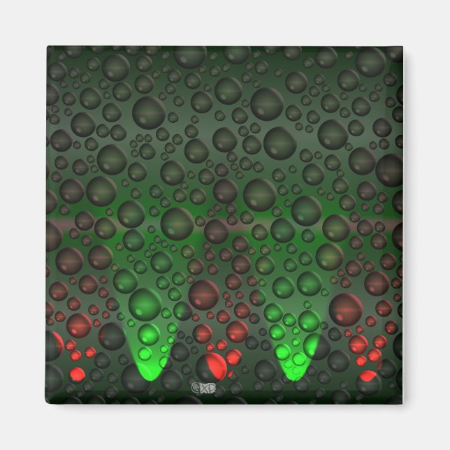 Rising Bubbles Green/Red Magnet (Front)