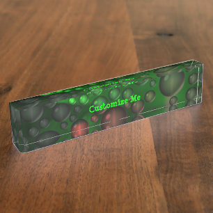 Rising Bubbles (Green&Red) Nameplate