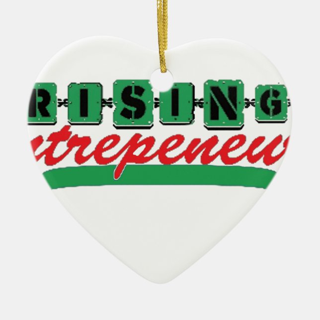 RISING ENTREPRENEUR CERAMIC TREE DECORATION (Front)