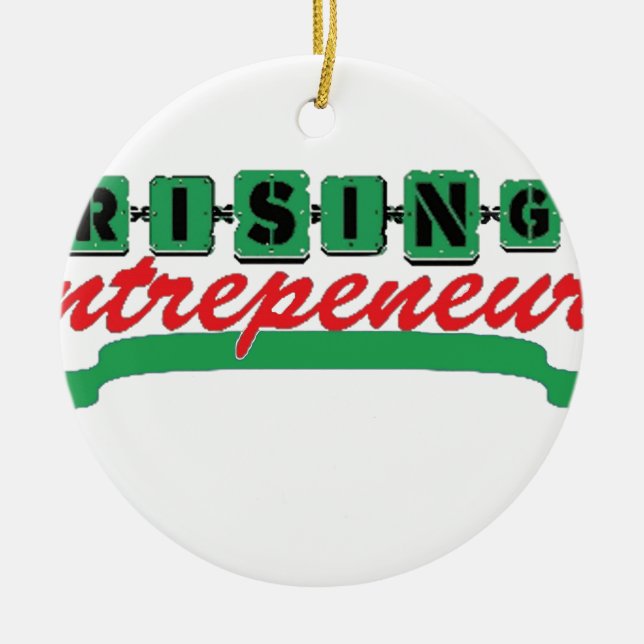 RISING ENTREPRENEUR CERAMIC TREE DECORATION (Front)
