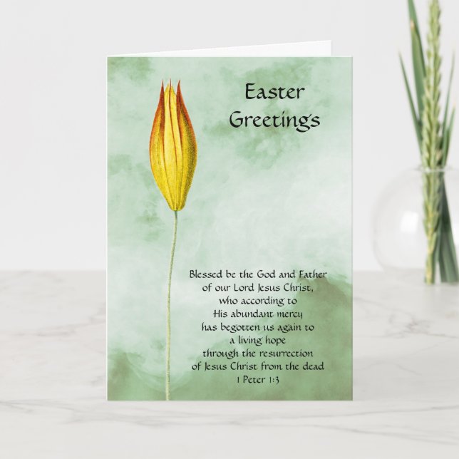 Rising Flower Bud Faith Easter Card (Front)