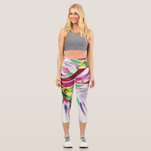 Rising flower capri leggings