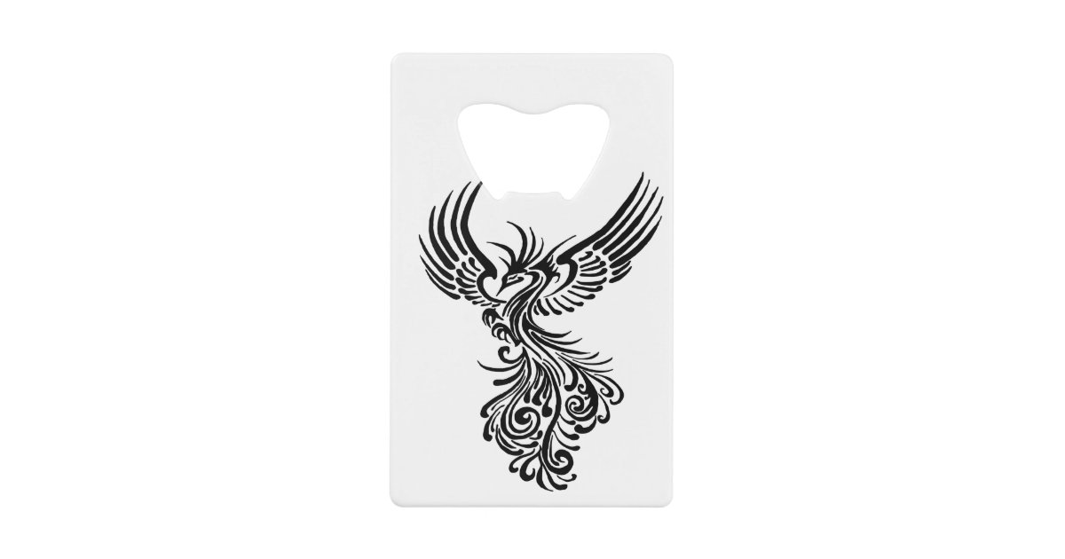 Rising From The Ashes Black Phoenix Tattoo Stencil Zazzle Co Uk