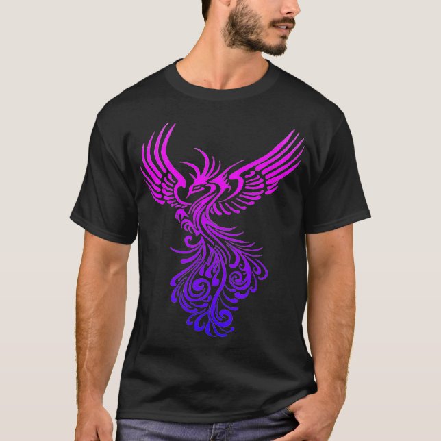 Rising From The Ashes Phoenix Lilac Pink Ombre T-Shirt (Front)