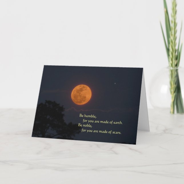 Rising Full Moon, "Be Noble" Greeting Card (Front)