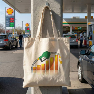 Rising Gas Prices Inflation Bar Chart Tote Bag