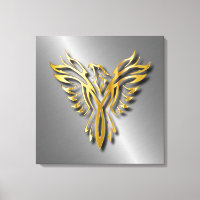 Rising Golden Phoenix Gold Flames With Shadows
