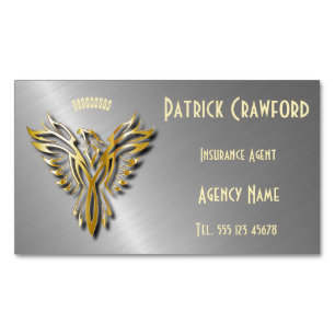 Rising Golden Phoenix Gold Flames With Shadows Magnetic Business Card