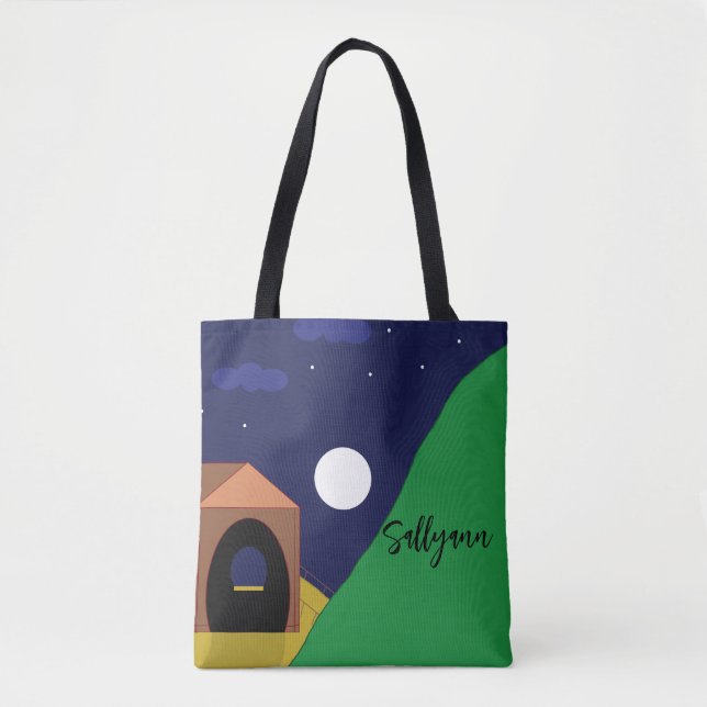 Rising Moon and Mountain in Vermont Tote Bag (Front)