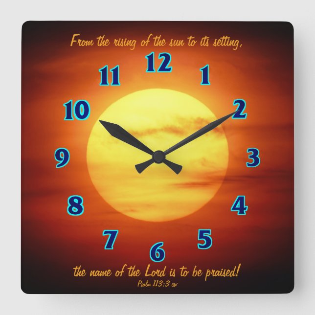 Rising of the Sun Scripture Wall Clock (Front)
