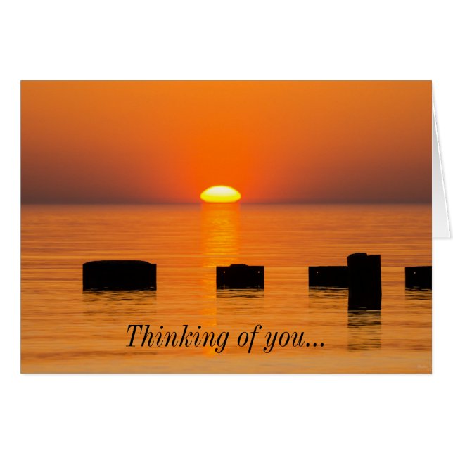 Rising Orange Thinking Of You Card (Front Horizontal)