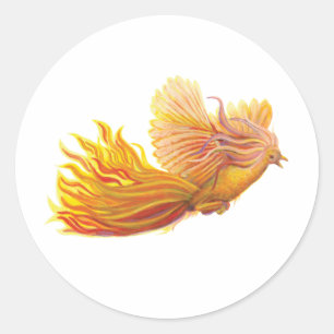 Rising Phoenix Bird   Classic Round Sticker