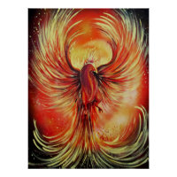Rising Phoenix Fire Bird Bold Flame Fantasy