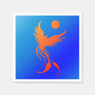 Rising Phoenix in Flames Napkins