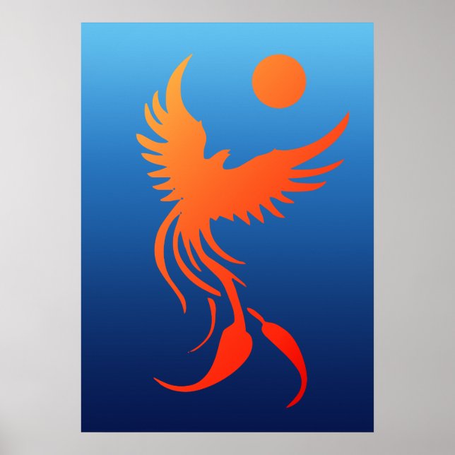 Rising Phoenix in Flames Poster (Front)