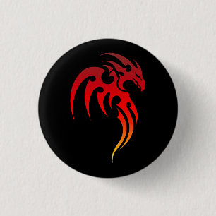 Rising Phoenix Tribal Symbol 3 Cm Round Badge