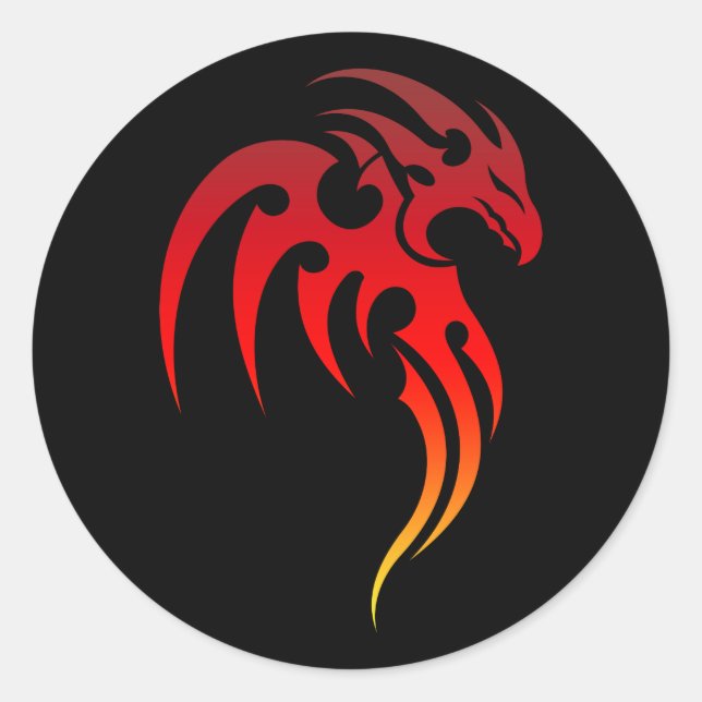 Rising Phoenix Tribal Symbol Classic Round Sticker (Front)